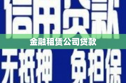 普洱金融租赁公司贷款